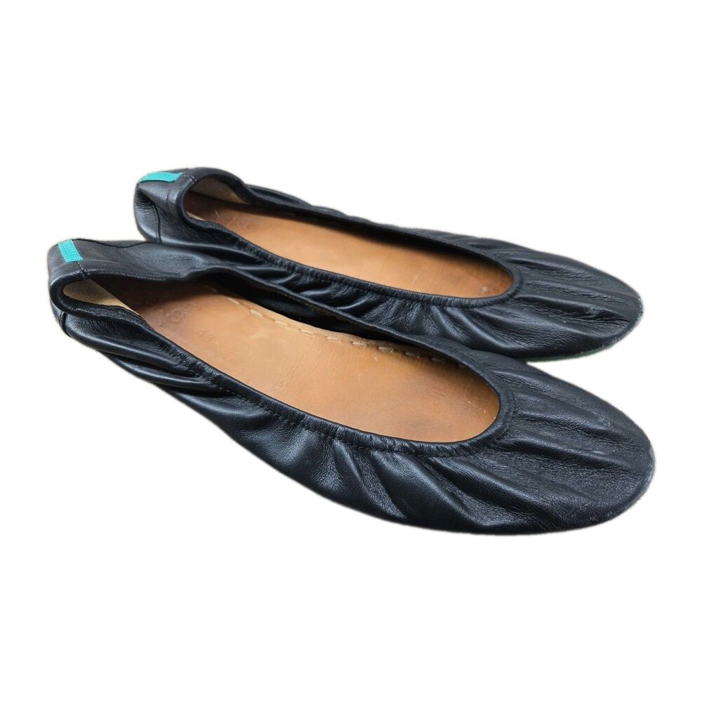 Tieks by Gavrieli Matte Black Leather Ballet Flats Women’s Size 13 Foldable